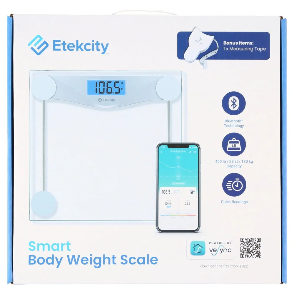 Smart Scale Bathroom Weight Scale Bluetooth Body Fat Analyzer LCD Display Baby Mode Automatic Shutoff Measuring Tape Weight