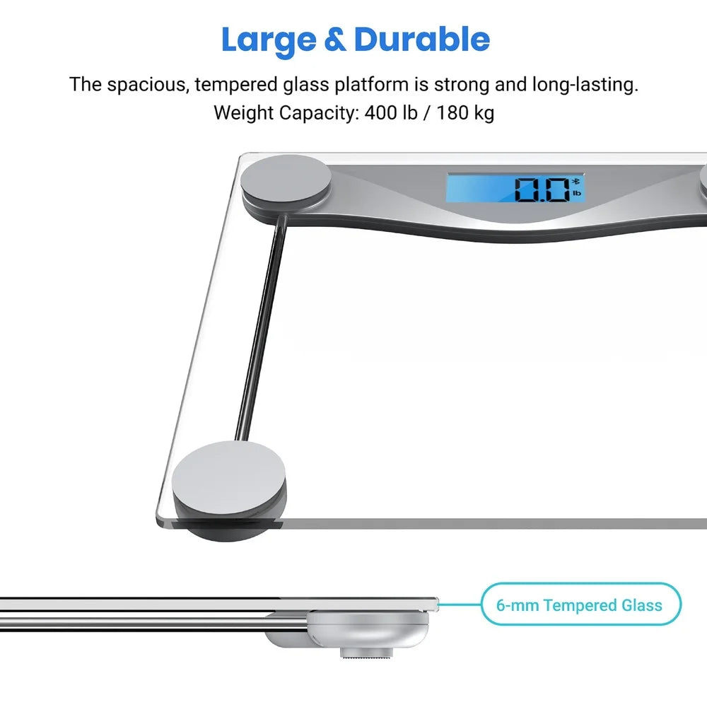 Smart Scale Bathroom Weight Scale Bluetooth Body Fat Analyzer LCD Display Baby Mode Automatic Shutoff Measuring Tape Weight