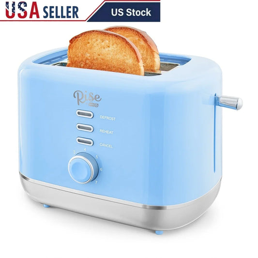 2-Slice Toaster with Defrost Reheat Auto Shut Off 7  Levels Compact Design Bread English Muffins Kitchen Use